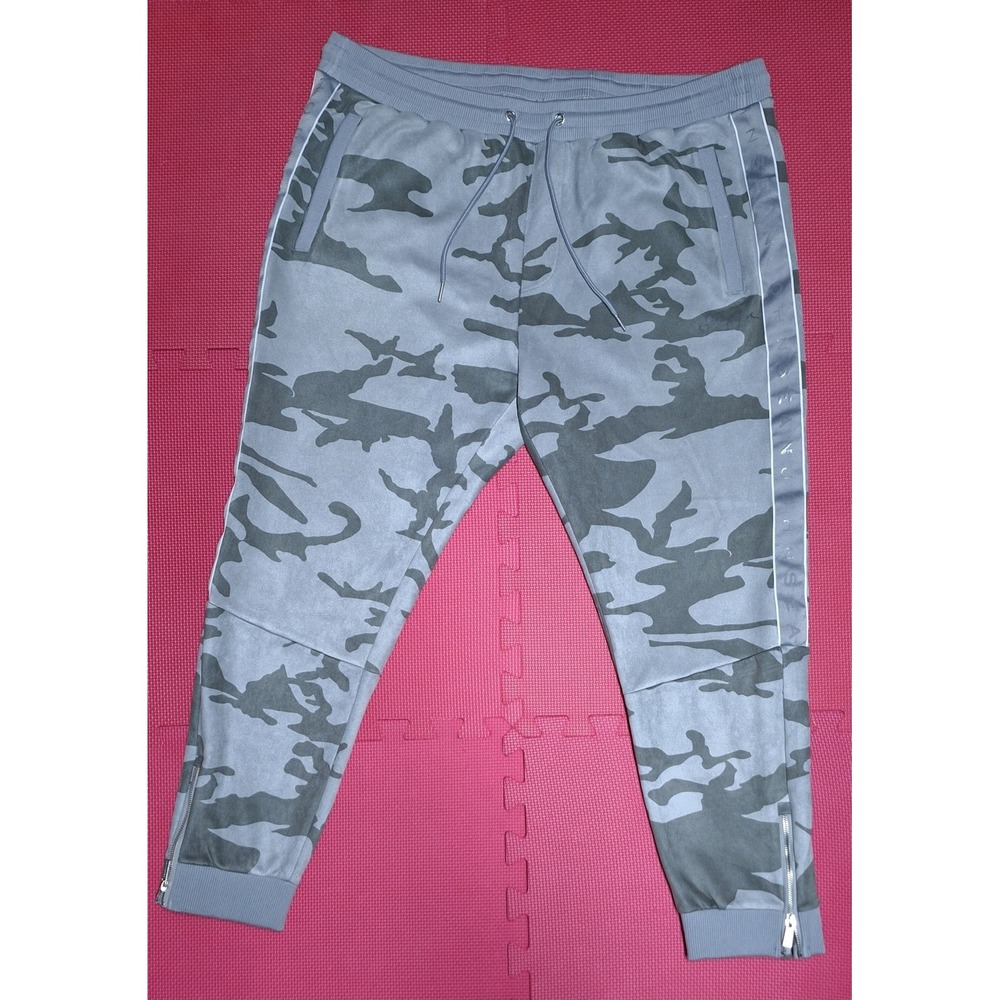 Sean John Shades of Grey Dust Grey Camo Army Jogger Sweat Pants Men's Size 2XL